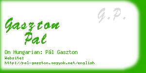 gaszton pal business card