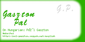 gaszton pal business card